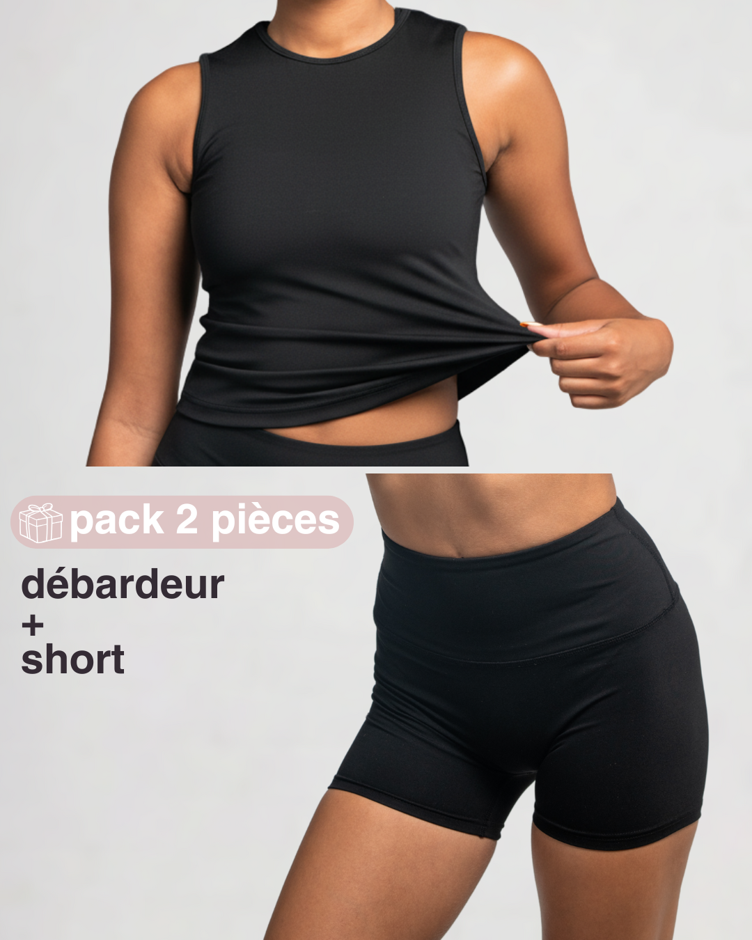 Le Coffret Débardeur crop - Noir